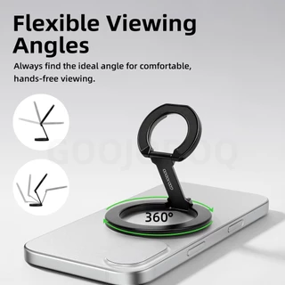 GOOJODOQ ที่วางโทรศัพท์ Dual Magnetic Ring Buckle Design Multi Angle Adjustment น้ําหนักเบาและพับได้