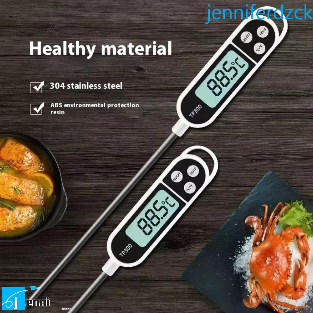 JENNIFE Probe เครื่องวัดอุณหภูมิอาหาร, TP300 สแตนเลสยาว Probe เครื่องวัดอุณหภูมิอาหารดิจิตอล, แบบพกพ