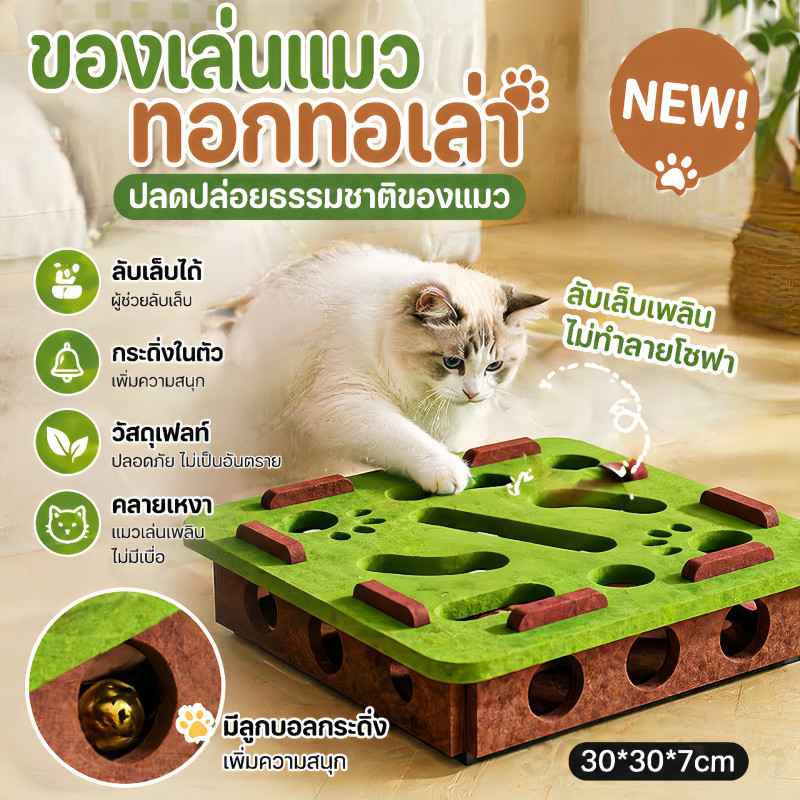 ของเล่นแมวทอทอเล่า ของเล่นแมว รางแมว ไม้ตีแมว ลูกแมว ทนทาน ทนต่อการข่วน ช่วยให้แมวปลดปล่อยธรรมชาติของแมว