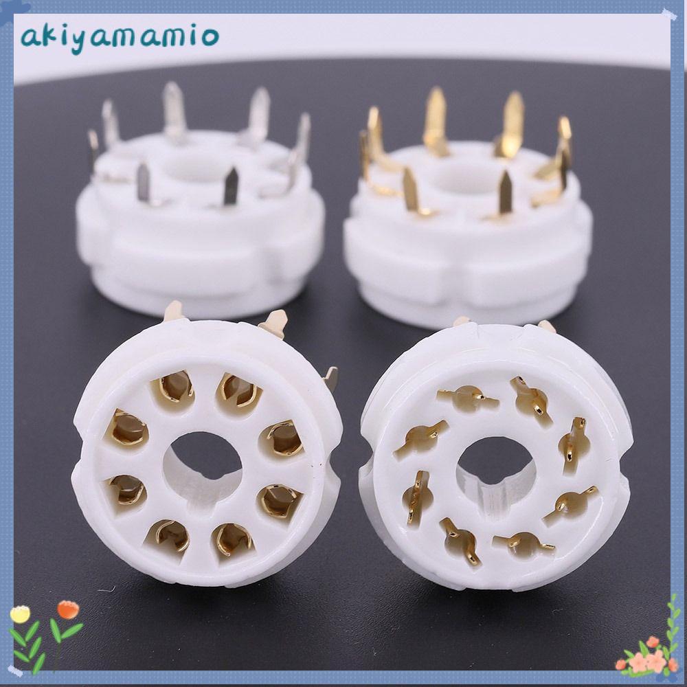 AKIYAMAMIO 1 ชิ้นเซรามิคซ็อกเก็ต, Octal 8Pin K8A ฐานวาล์ว, ดีบุก-Plated DIY GZC8-Y GZC8-Y-2 PCB Moun