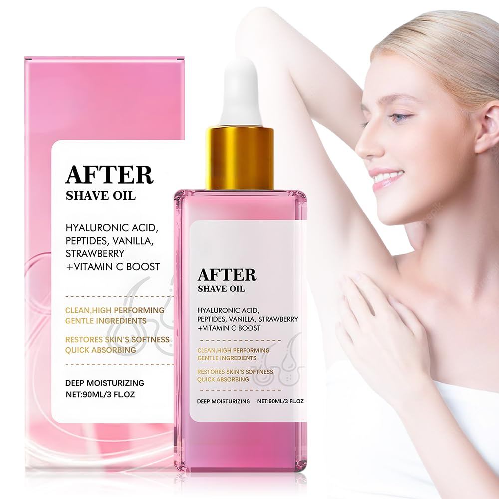 After Shave Oil for Women Smooth Skin, After Shave oil - Strawberry & Vanilla scent, Soft After Shav
