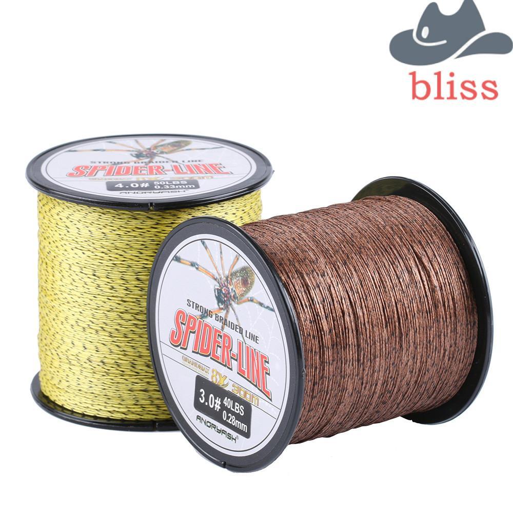 BLISS สายตกปลา PE ความยาว 100 เมตร รองรับแรงดึง 10-60 ปอนด์ ออกแบบลายแคมปูสีเหลือง