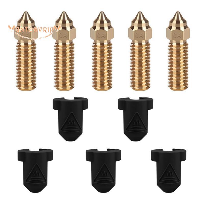 [Quick U]5 ชิ้น 0.4 มม.หัวฉีดทองเหลืองซิลิโคนชุด, Extruder Hot End หัวฉีดชุดสําหรับ K1, K1 Max, -10 