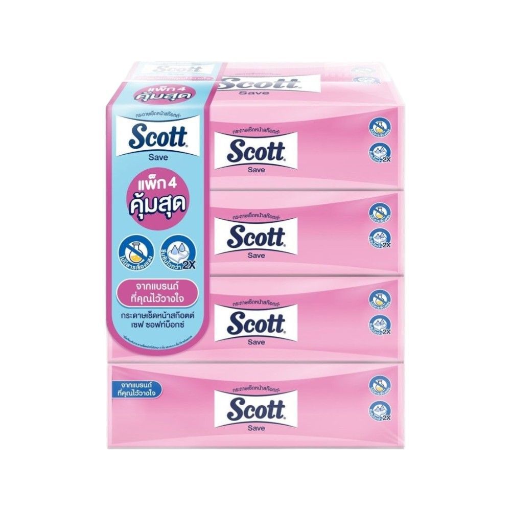 [สินค้าส่งด่วน]  สก๊อตต์ เซฟ ซอฟท์บ๊อกซ์ 160 แผ่น X4 SCOTT SAVE SOFT BOX 160 SHEETS X4