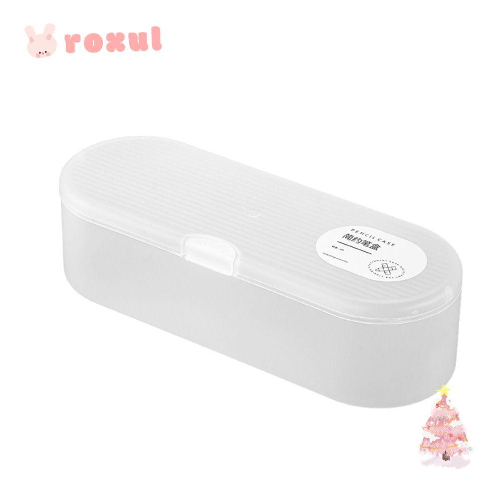 กล่องเก็บ ROXUL ดินสอความจุขนาดใหญ่วางซ้อนกันได้ กล่องเก็บเครื่องเขียนพลาสติกใสคุณภาพสูง Back To School