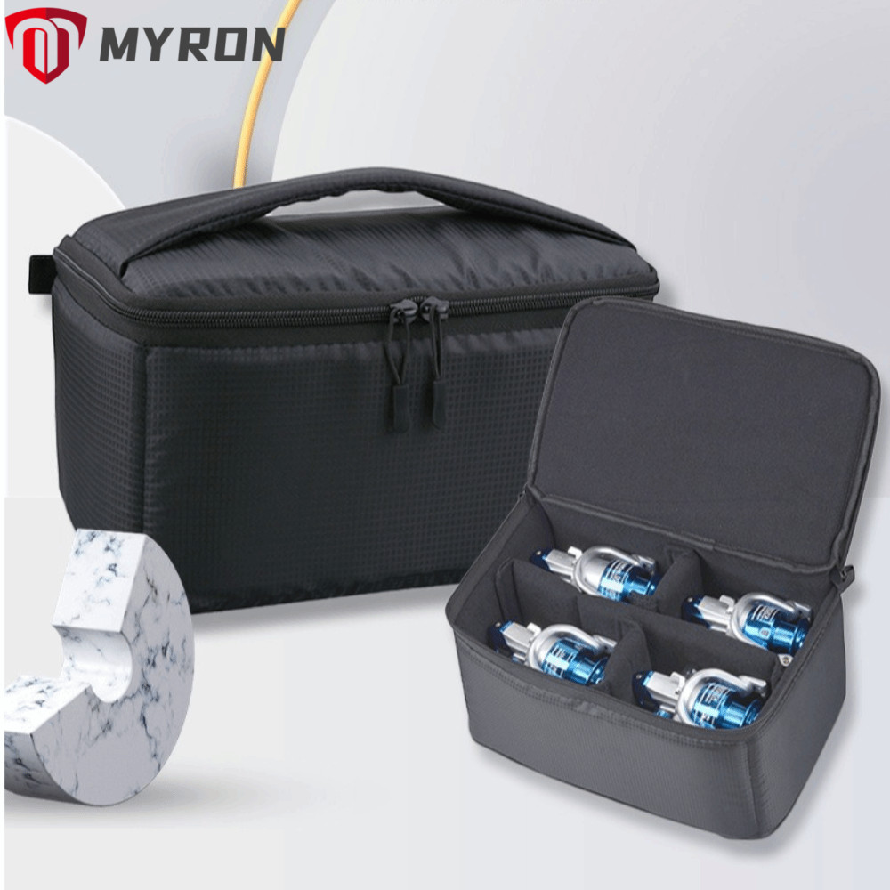 MYRON กระเป๋ารอกตกปลา, กันน้ํา 2/3/4/6 กริดกระเป๋าอุปกรณ์ตกปลา, Heavy Duty ทนทานพกพา Handle Multi-Compartment แบบพกพากระเป๋าเดินทาง