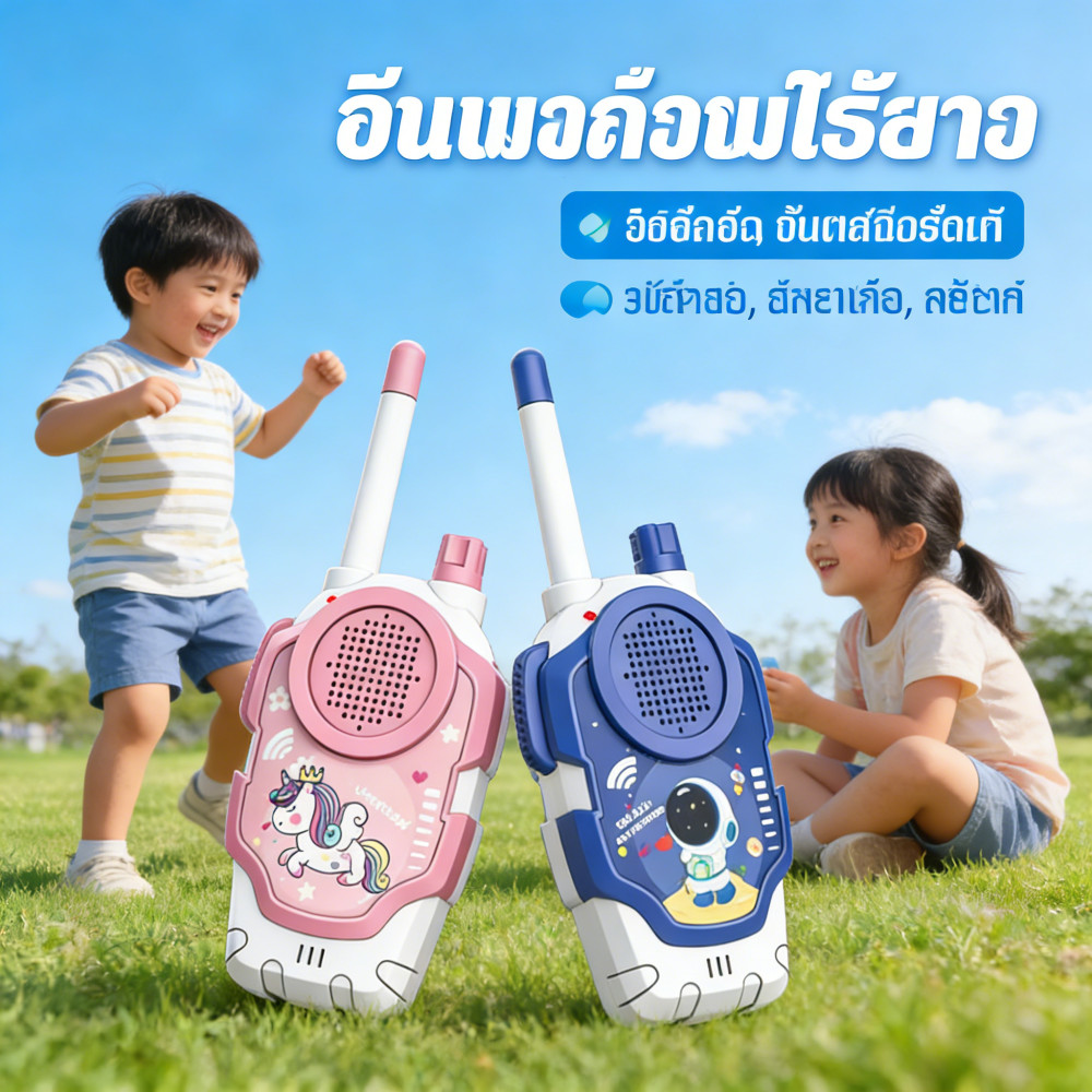 เล่นเกมสำหรับกลางแจ้ง รวมอุปกรณ์วิทยุสื่อสารไร้สายเด็ก Clear Sound ระยะไกล