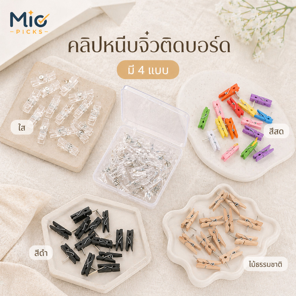 [20 ชิ้น]หมุดปักแผนที่ หมุดปัก  หมุดไม้  คลิปไม้หนีบ รูปตัว I สีโปร่งใส แบบสร้างสรรค์ สําหรับหนีบกระดาษข้อความ รูปภาพ ติดผนัง