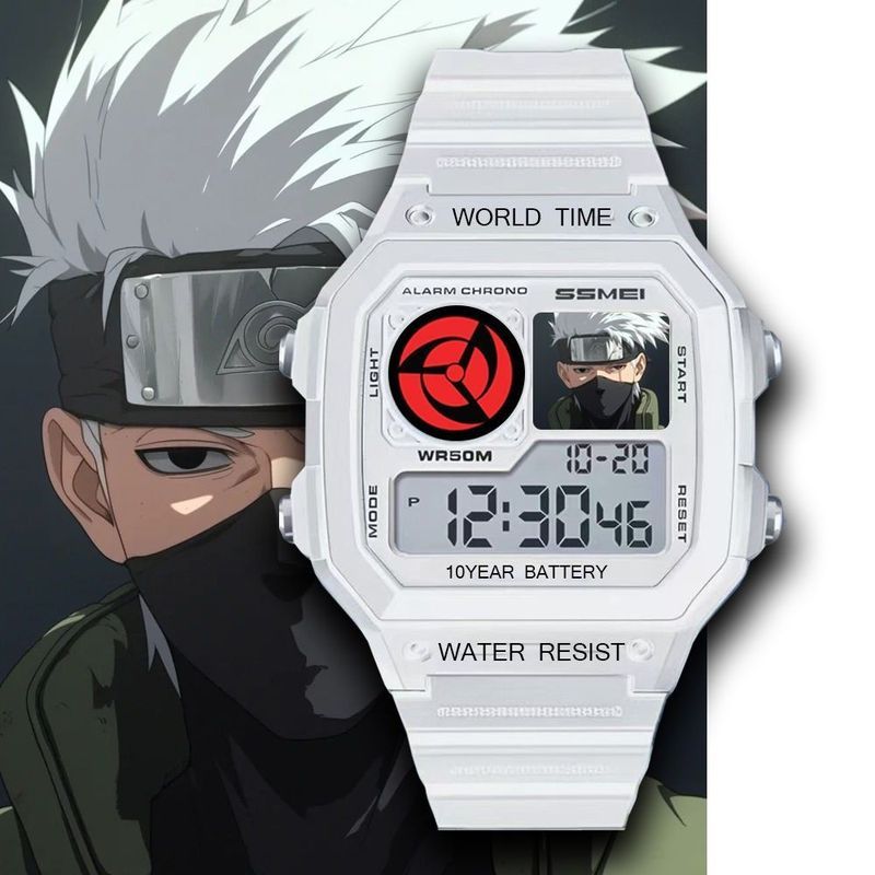 火影鸣人佐助带土斑手表初中生电子表闹钟计时儿童小学生腕表Anime game collaboration watch, waterproof and cool electronic watch for middle and high school students, male and female