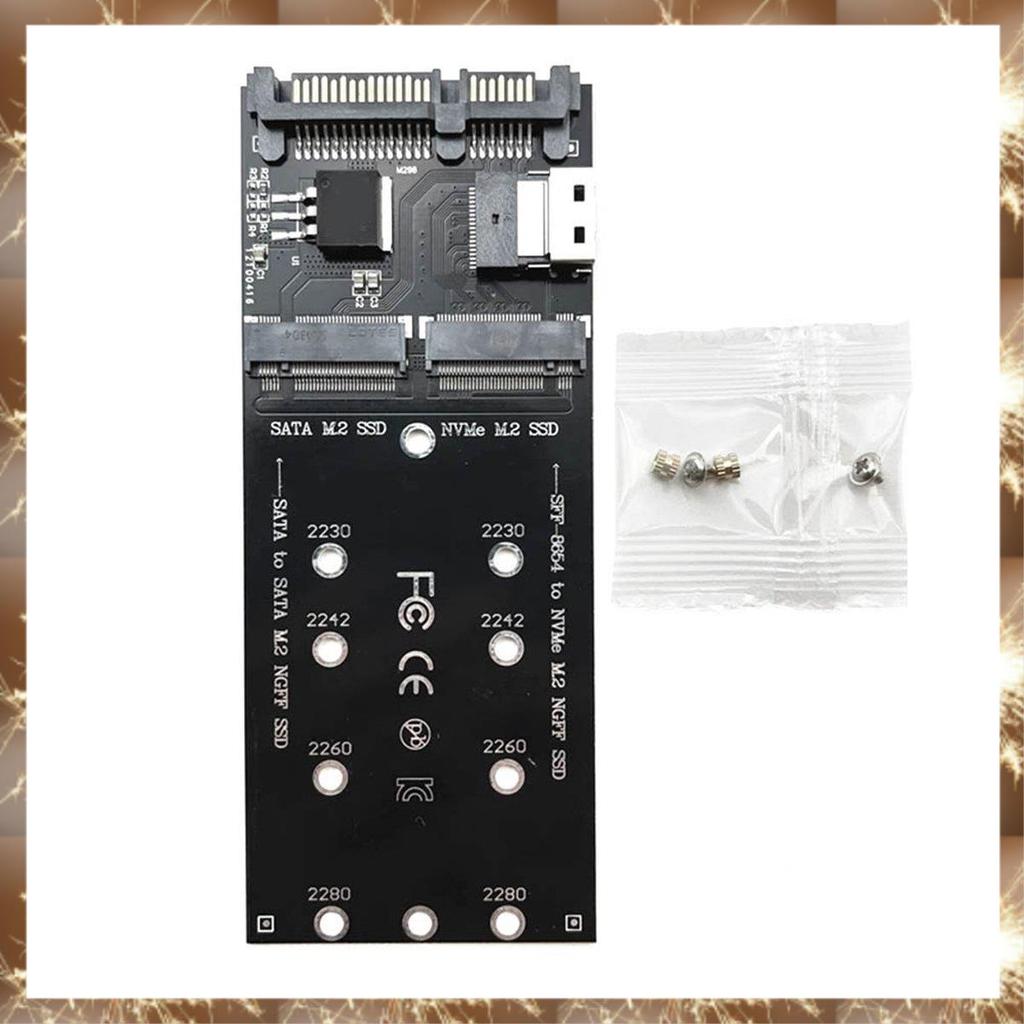 (YN)M2 SSD อะแดปเตอร์ M.2 SATA Ngff SSD เป็น SATA + M2 NVME SSD เป็น SFF-8654 Converter SATA เป็น M2