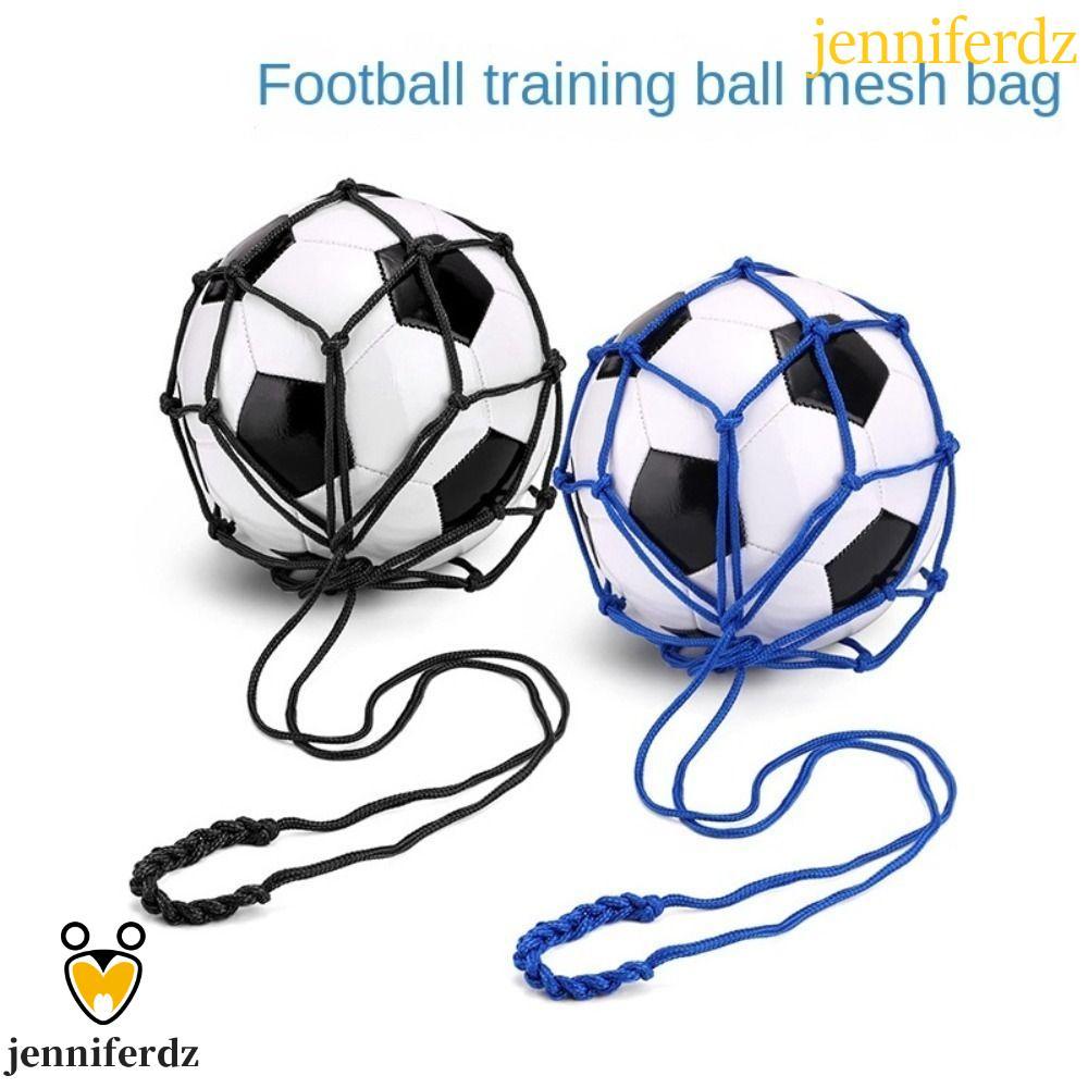 JENNIFERDZ ฟุตบอล Kick Trainer กระเป๋าสุทธิ, อุปกรณ์ฟุตบอล Black Soccer Ball Net Kicker Trainer, Blu