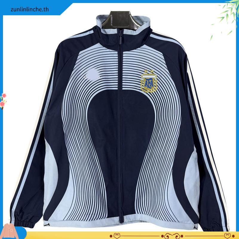Retro Napoli Jacket 1988-89 สไตล์ฟุตบอลสำหรับผู้ชาย สีน้ำเงิน กันลม เหมาะสำหรับฤดูร้อน