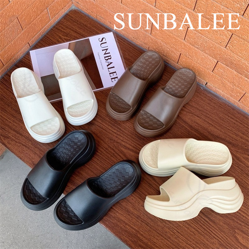 SUNBALEE E866 รองเท้าแบบสวม รองเท้าสีพื้น สำหรับผู้หญิง ดีไซน์เรียบหรู วัสดุ EVA น้ำหนักเบา ใส่สบาย พื้นหนานุ่ม