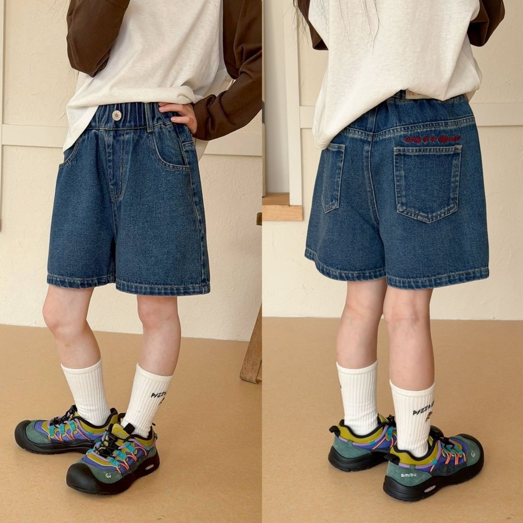 PRETTY BABY กางเกงเด็ก กางเกงขาสั้น เนื้อผ้ายีนส์ แฟชั่นเด็ก(2181)