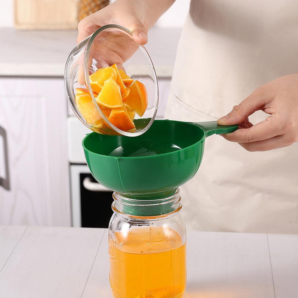 พลาสติกปากกว้าง Canning Funnel สลัด Dressing Liquid Hopper Gadgets กรองช่องทางเครื่องมือ I0d9