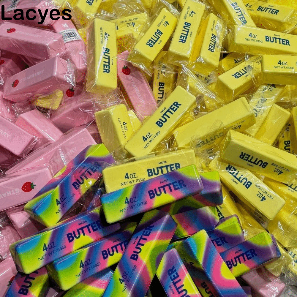 LACYES ของเล่นบีบติดเนย, บรรเทาความวิตกกังวลที่สะดวกสบายช้า Rebound Butter Stick, Fidget Toy Creative Elastic Super Soft Sensory Stress Stick ตกแต่งบ้าน