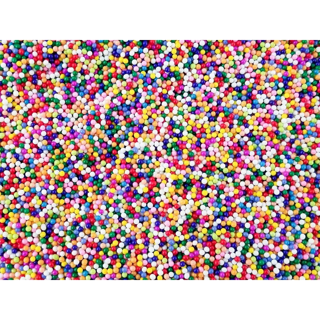 Non Edible Faux Rainbow Glass Nonpareil โรย,2 มม.,Decoden Rainbow Funfetti Jimmies, Faux Caviar ลูกป