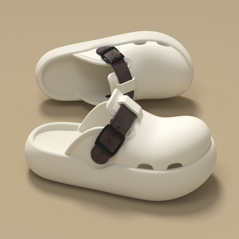 คลังสินค้าพร้อม Mingsheng แฟชั่นสไตล์ใหม่ Simple Lazy All-Match Birkenstock รองเท้าแตะสวมใส่ด้านนอก 