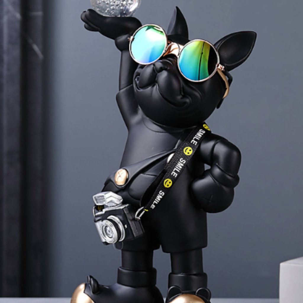 Nordic Aesthetic French Bulldog ตุ๊กตาไอเดียของขวัญ French Bulldog รูปปั้นตกแต่งสําหรับห้องนั่งเล่น