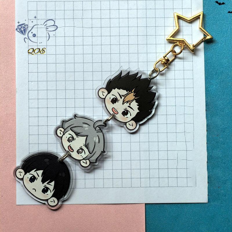 [QOE] อนิเมะ ไฮคิว!! คอสเพลย์ตลกยาวพวงกุญแจกระเป๋าจี้พัดลมคอลเลกชันอุปกรณ์ประกอบฉากคริสต์มาส VN