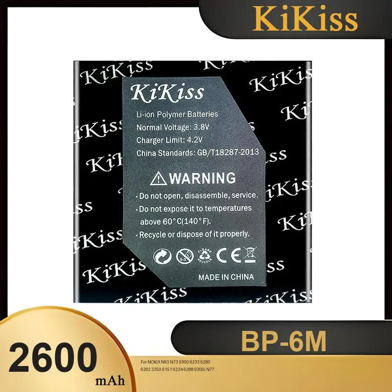 แบตเตอรี่โทรศัพท์มือถือประสิทธิภาพสูง BP-6M สําหรับ NOKIA N93 N73 9300 6233 6280 6282 3250 6151 6234