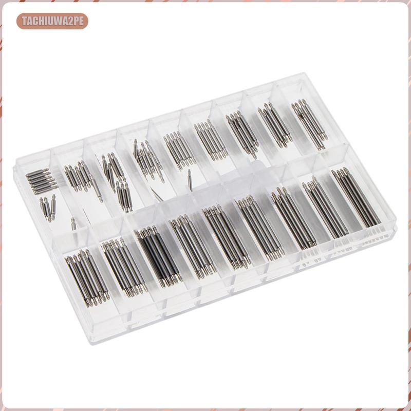 [tachiuwa2pe] Silver Stainless Steel 8-25mm Watches Band Spring Bars Strap Pins Repair