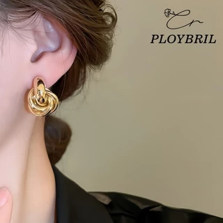 PLOYBRIL COD-ส่งเร็วจากไทย🎀S925 เงินเข็มรอบห่อต่างหูโลหะที่มีน้ำหนักเบาระดับที่ไม่สำหรับผู้หญิง E084