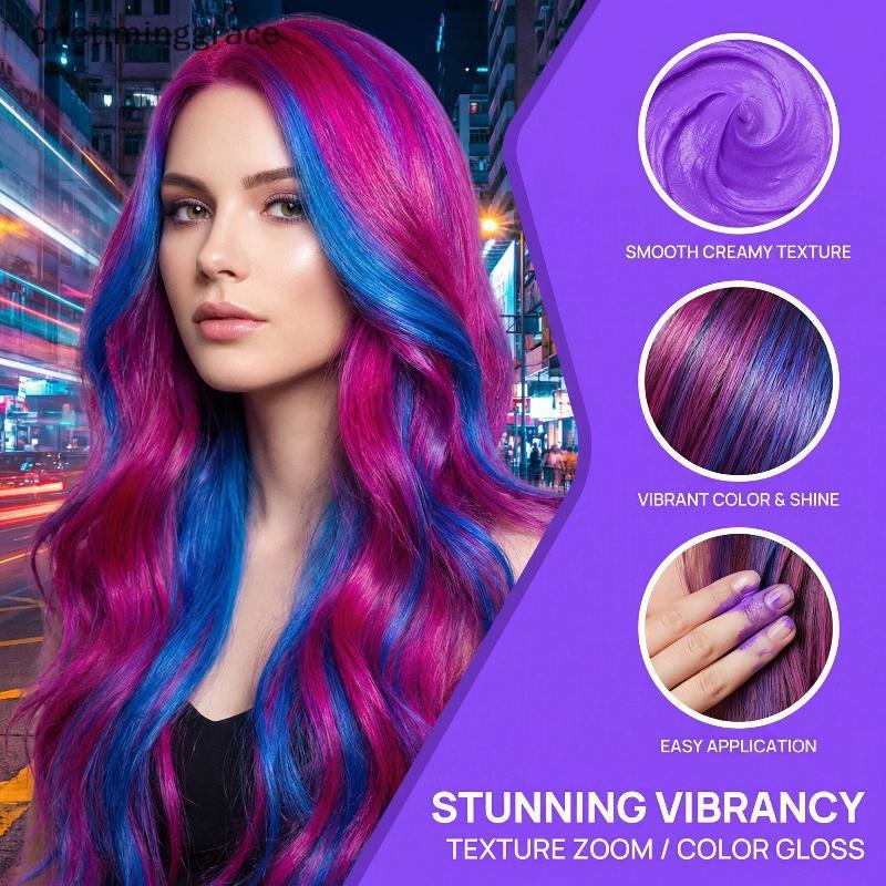 Onetiminggrace ผมชั่วคราว Dying Wax สําหรับเคราคิ้ว 30ml สีแดงสีเทาติดทนนานแบบพกพาสีผมแบบใช้แล้วทิ้ง