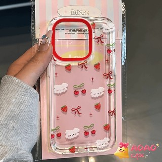เคสโอปโป้ลายสตรอว์เบอร์รีและสุนัขน่ารัก มีสร้อยลูกปัดลายแมวน่ารัก สำหรับOPPO A18 A17 A38 A7 A1K A58 A78 A98 A57 A31 A17K