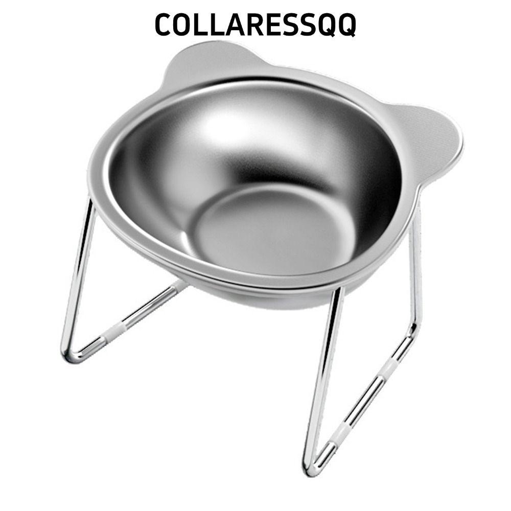 COLLATRESSQQ ชามอาหารแมว รองคอสูง 15° ชามแมว, ยกมั่นคง 304 สแตนเลสเอียงชามสุนัขสําหรับลูกสุนัขและแมว