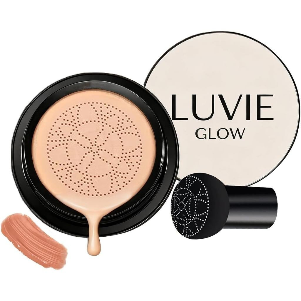 LuvieGlow Foundation Cushion CC หัวเห็ดเบาะ LuvieGlow แต่งหน้า Lasting Brightening Moisturizing คอนซ