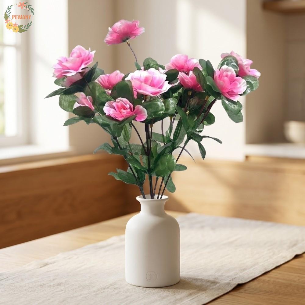 PEWANY ประดิษฐ์ Azalea ดอกไม้สาขา,สัมผัสจริงดอกไม้หัตถกรรมศิลปะจําลอง Azalea ดอกไม้, Handmade ดอกไม้