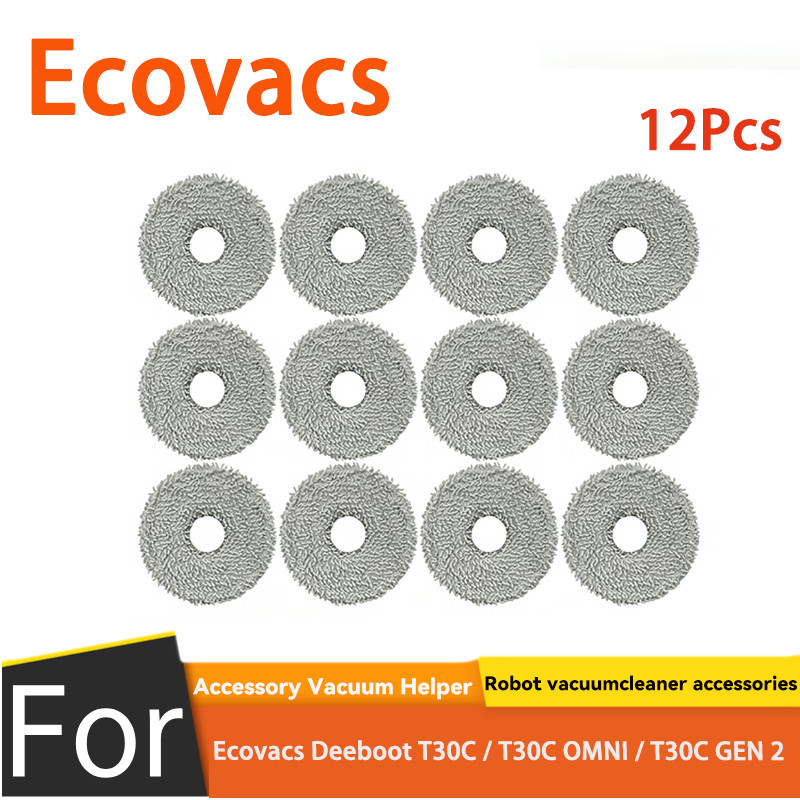 สําหรับ Ecovacs Deebot T30C / T30C OMNI / T30C GEN 2 Mop ผ้าอุปกรณ์เสริม(12PCS)