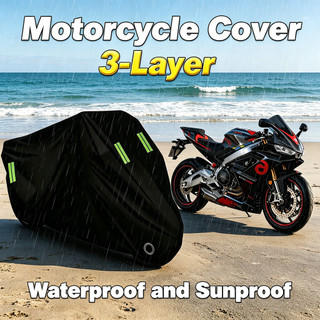 [HOT]Waterproof Motorcycle Cover Universal All Weather Dust UV Protection 3-Layer Scooter Bike Cover