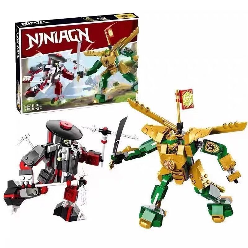 เข้ากันได้กับ Lego Phantom Ninja Lloyd Mecha Wars EVO White Bone Samurai Minifigure 71781 ประกอบอาคา