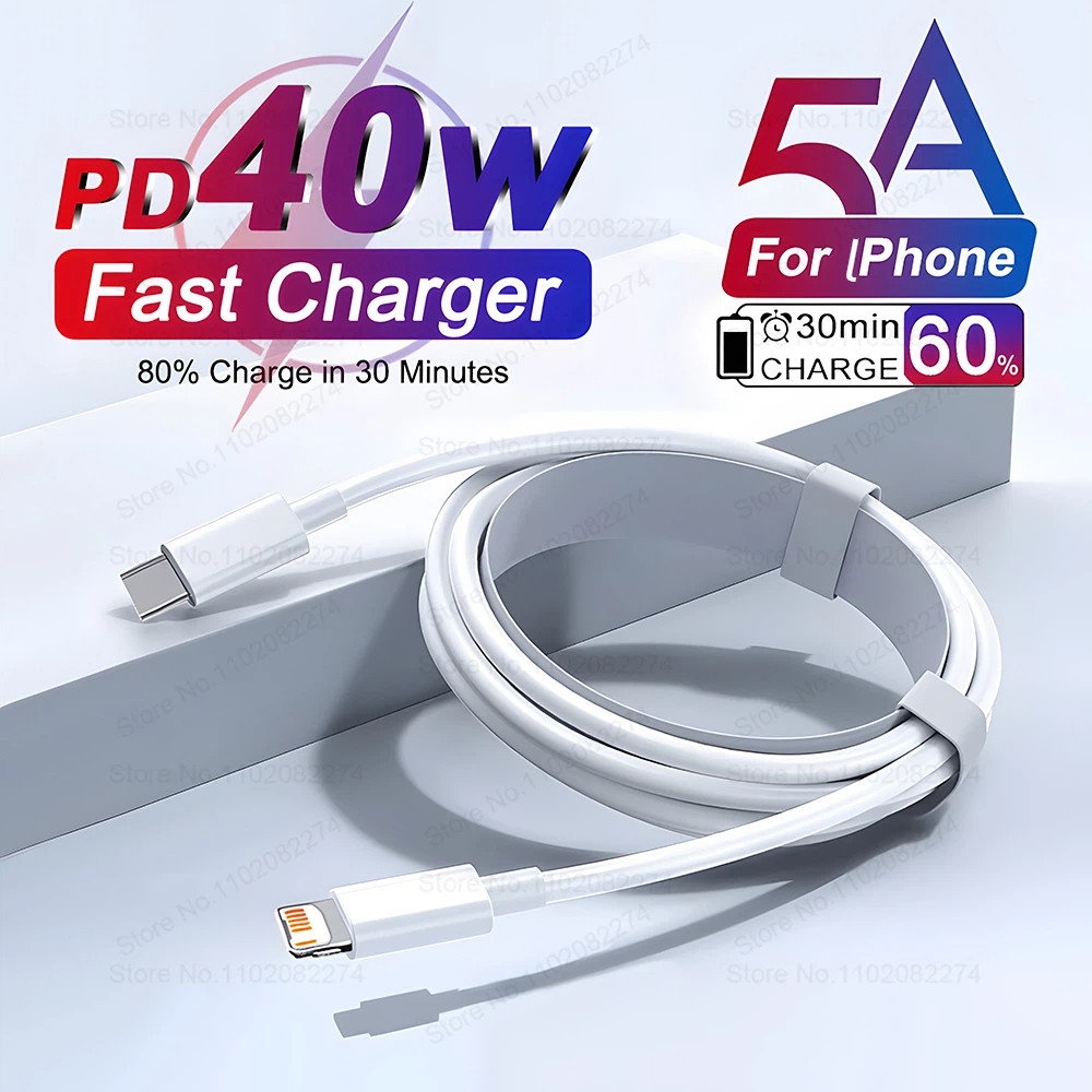 40W PD Fast Charging สาย USB สําหรับ lPhone 14 13 12 11 Pro Max X XR USB-C ถึง USB C 60W สําหรับ lPh