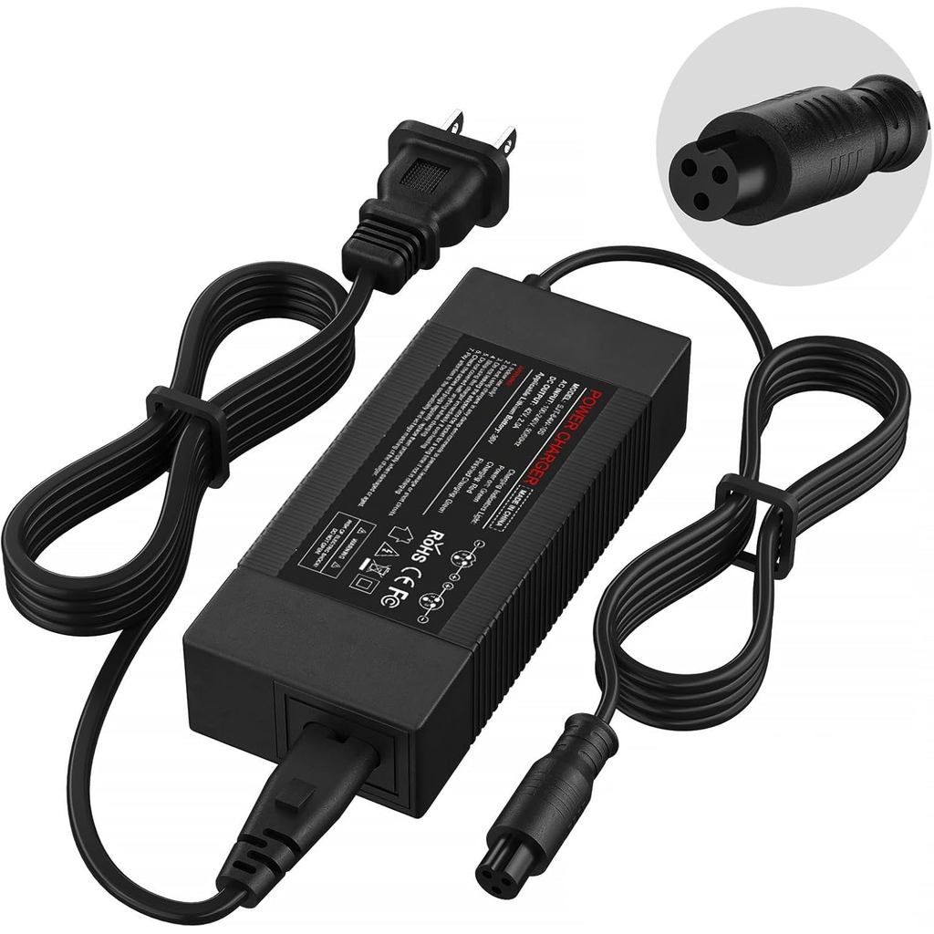 ชาร์จเจอร์เร็ว 42V 2A สำหรับแบตเตอรี่ลิเธียม ขนาดMini 8 มม. (0.31in) ขั้วต่อ 3 ขา ใช้งานกับHoverboar