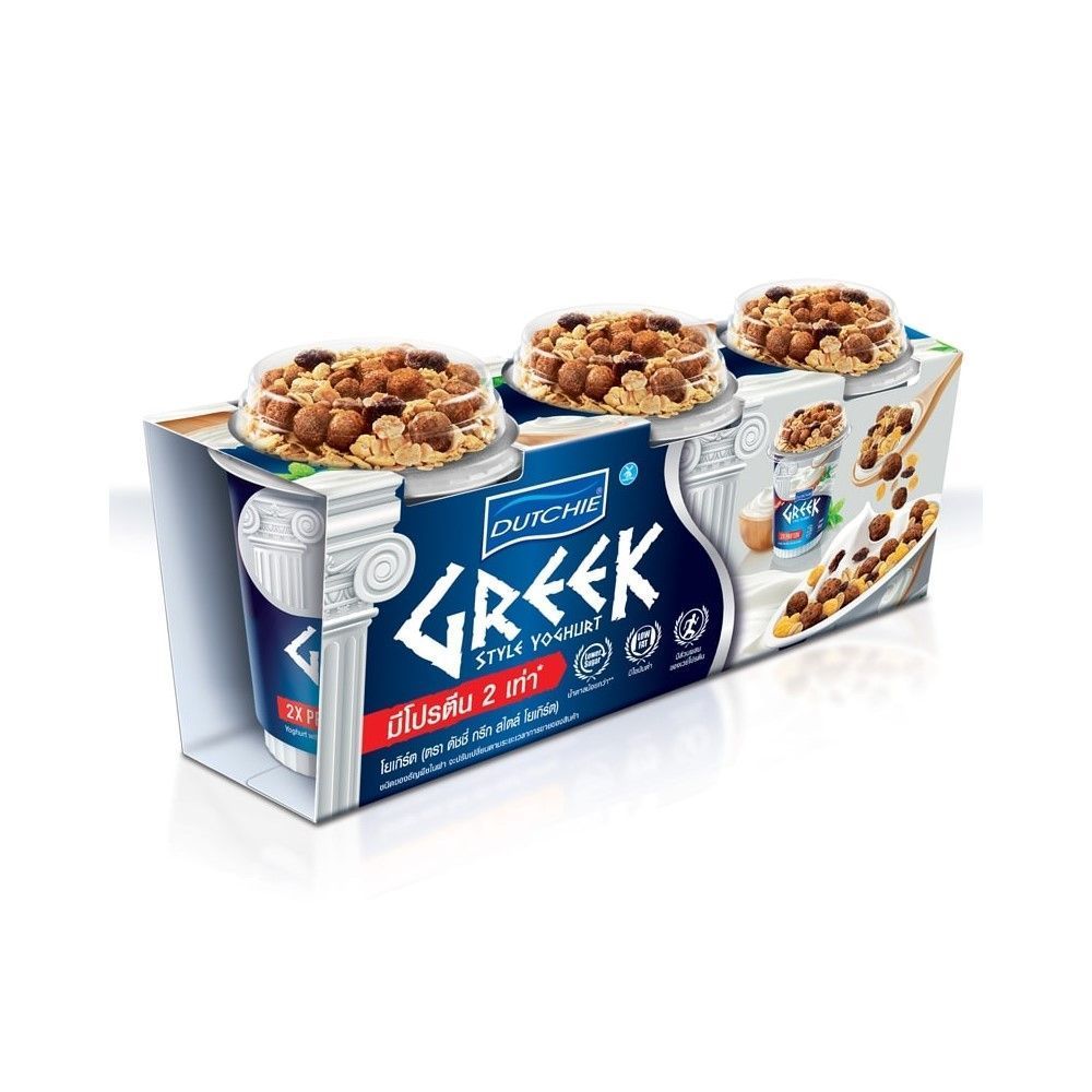 [สินค้าส่งด่วน] ดัชชี่ กรีกโยเกิร์ต รสธรรมชาติ พร้อมกราโนล่า 120 กรัม แพ็ค 3 DUTCHI GREEK YOGURT ORIGINAL 120 G PACK 3