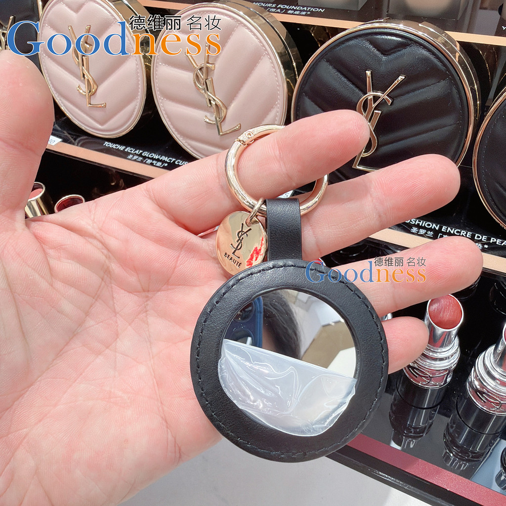 เคาน์เตอร์ในประเทศ Saint Laurent YSL Portable Air Cushion Key Ring กระจกแต่งหน้ากระจกขนาดเล็ก Mini M