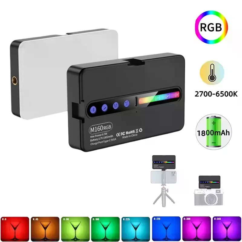 ไฟกล้อง RGB นํา แบบพกพาเหมาะสําหรับการสตรีมสด, การยิง, และการใช้งานในสตูดิโอ, ให้แสงที่ปรับได้เต็มรูปแบบ