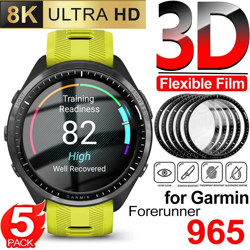 10 ชิ้นกระจกนิรภัยสําหรับผู้เบิกทาง Garmin 570 970 965 955 945 45S โค้งสีดําขอบนาฬิกาป้องกันหน้าจอสํ