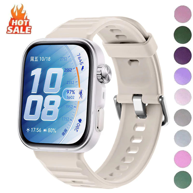 สายซิลิโคนสําหรับ Huawei Watch Fit 3 4 5/5pro กันน้ํา/กันเหงื่อ/น้ําหนักเบากีฬาสําหรับ Huawei Watch Fit 4/5pro