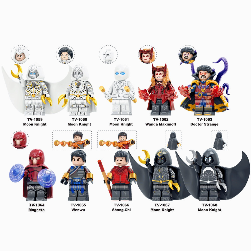 Super Heroes Moon Knight Wanda Strange Magneto Wenwu Shang-Chi รูปของเล่นของขวัญ