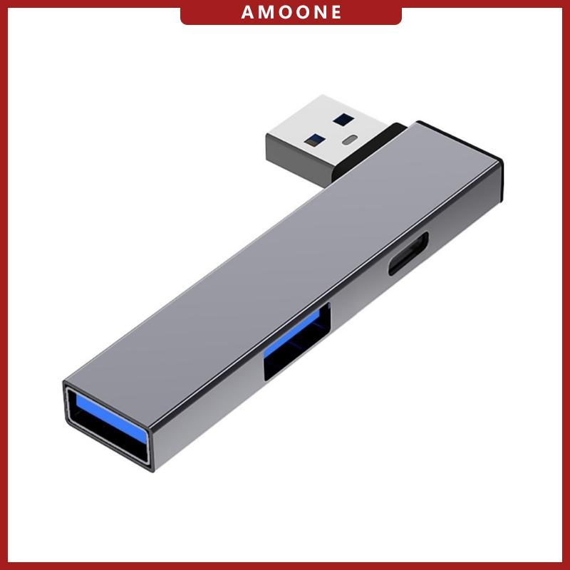 AMOONE อะแดปเตอร์ USB3 0 ฮับ USB ที่มีประสิทธิภาพแยก USB พร้อมอินเทอร์เฟซ Type C และ 2USB