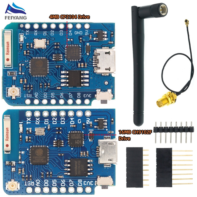 WEMOS D1 Mini Pro 4M 16M ESP8266 ESP-8266EX CP2104 เสาอากาศ WIFI บอร์ด