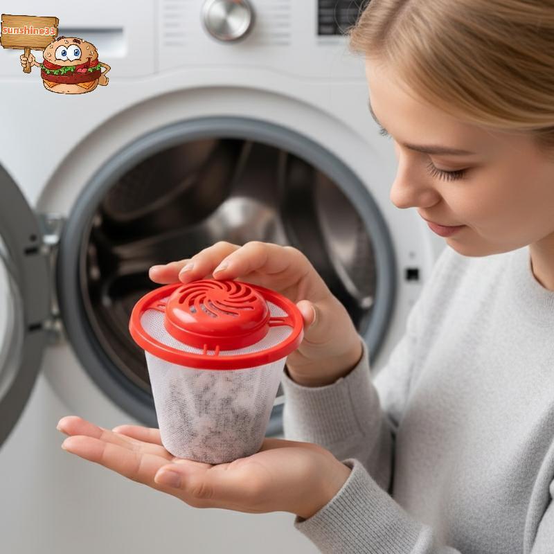 Sun Pet Hair Floating Laundry Ball Lint Catcher ตาข่ายซักผ้า Netpartment Design สําหรับทําความสะอาดเ
