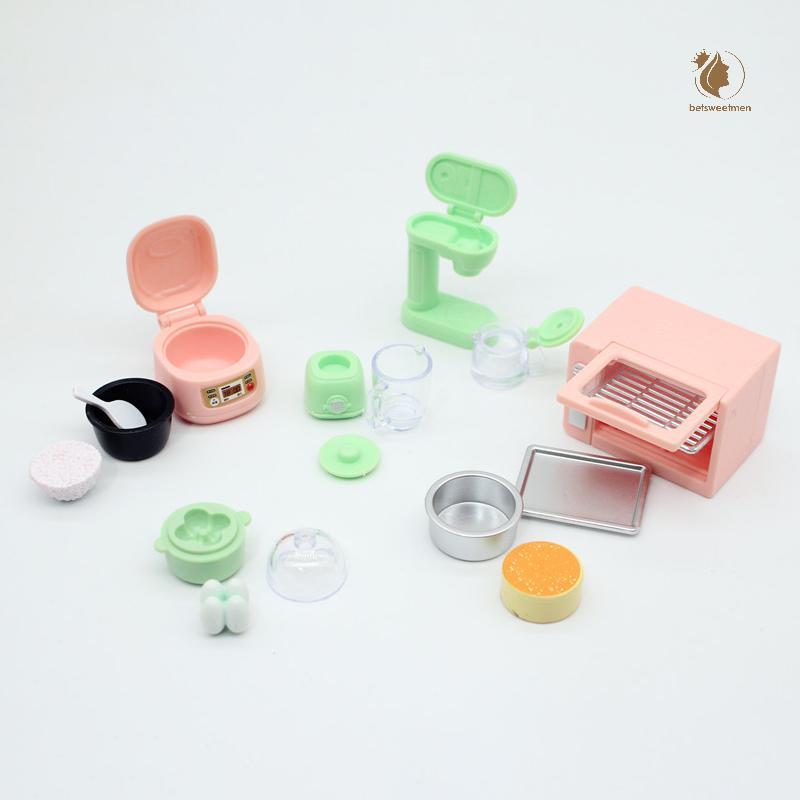 [PE] 1/12 ชุดเครื่องครัวจําลองบ้านตุ๊กตาเตาอบหม้อหุงข้าวตุ๊กตาบ้านเฟอร์นิเจอร์ขนาดเล็กอุปกรณ์เสริม T