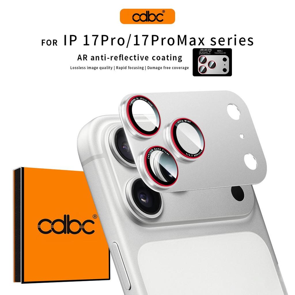 CDBC การ์ดเลนส์โลหะผสมสีคู่,ตัวป้องกันกล้องเคลือบ AR แบบใส Ultra HD, กรอบโลหะป้องกันรอยขีดข่วนสําหรับ iPhone 17Pro Max / 17 Pro / 17 / 17 Air
