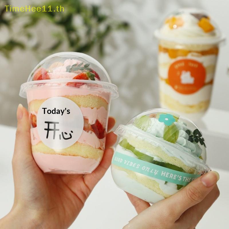 TimeHee 50PCS โปร่งใสสลัดถ้วย 250ML 300ML 360ML 500ML พลาสติกทิ้งชามขนมสําหรับกิจกรรมกลางแจ้งปาร์ตี้