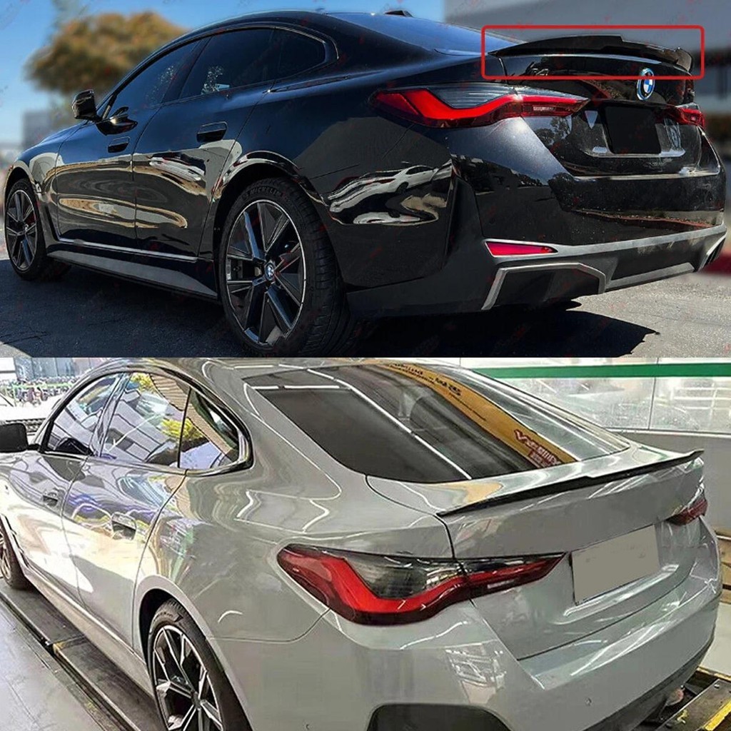 สําหรับ 2021-2024 BMW G26 430i i4 สีดําเงา M4 สไตล์ Highkick ด้านหลังสปอยเลอร์อะไหล่รถยนต์ตกแต่งรถ